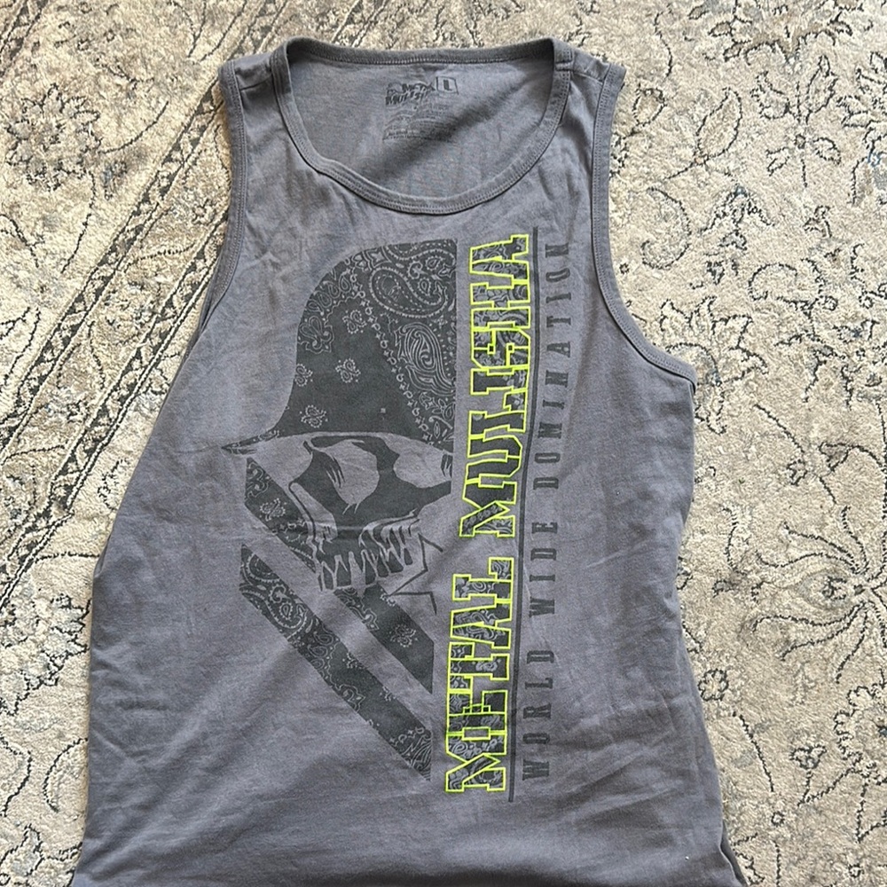 Metal Mulisha Charcoal Tank with Neon Accents